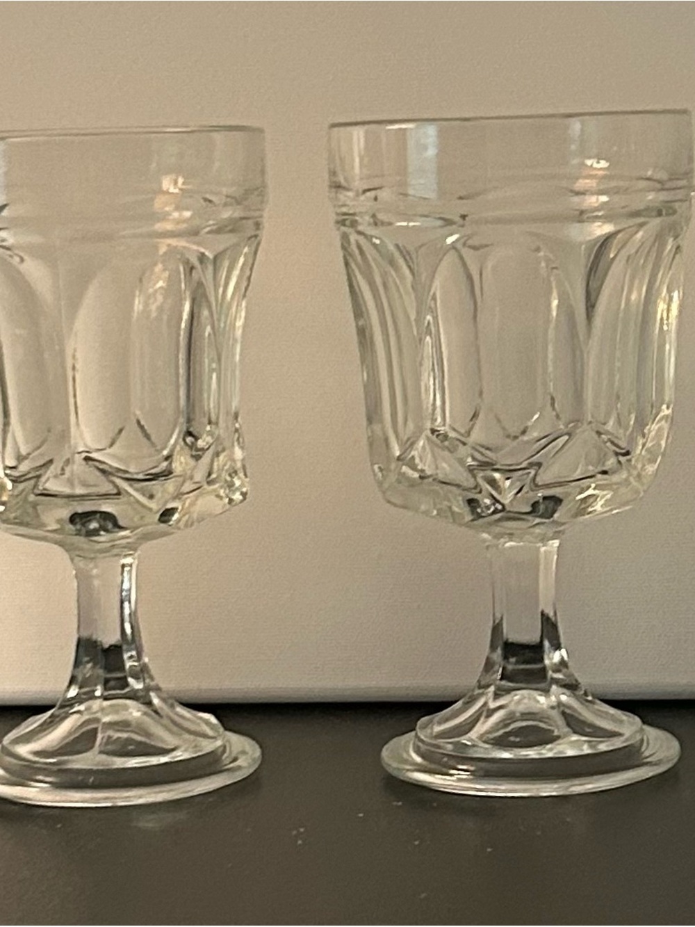 Set of 4 Anchor Hocking  Fairfield Glass goblets